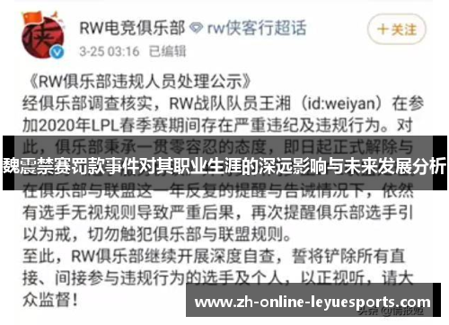 魏震禁赛罚款事件对其职业生涯的深远影响与未来发展分析